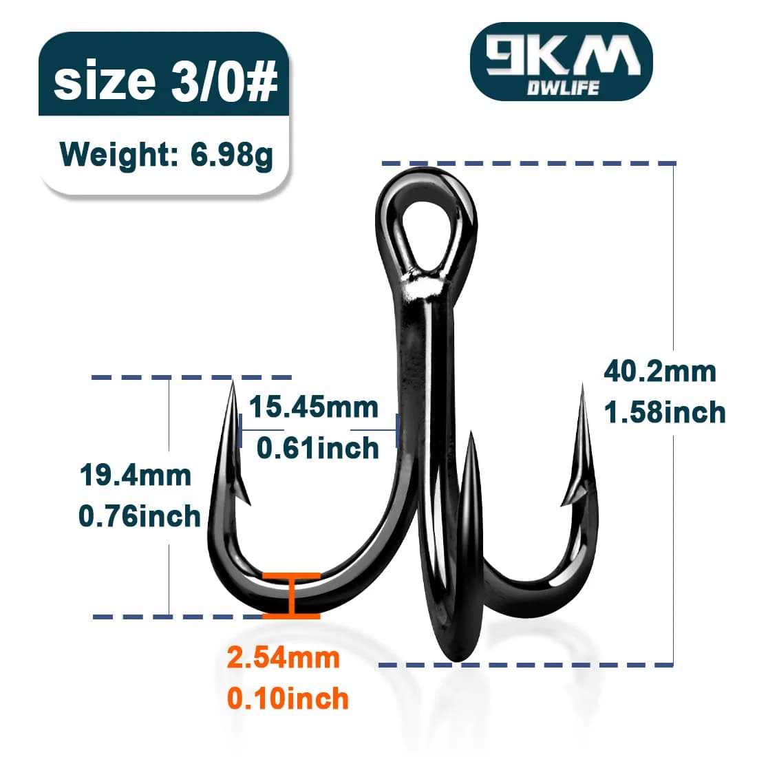 קרסים משולשים (Treble Hooks) חזקים פי 4, 10-30 יח'