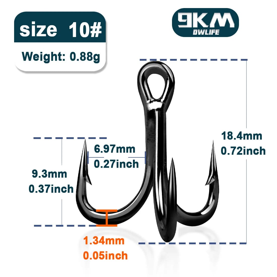 קרסים משולשים (Treble Hooks) חזקים פי 4, 10-30 יח'