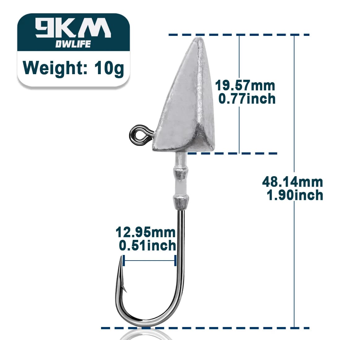 ראש ג'יג משולש עם וו ארוך, 7g-33g, 5 יח'
